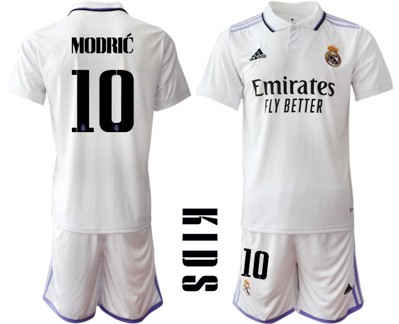 Youth 2022-2023 Club Real Madrid home white #10 Soccer Jersey->youth soccer jersey->Youth Jersey